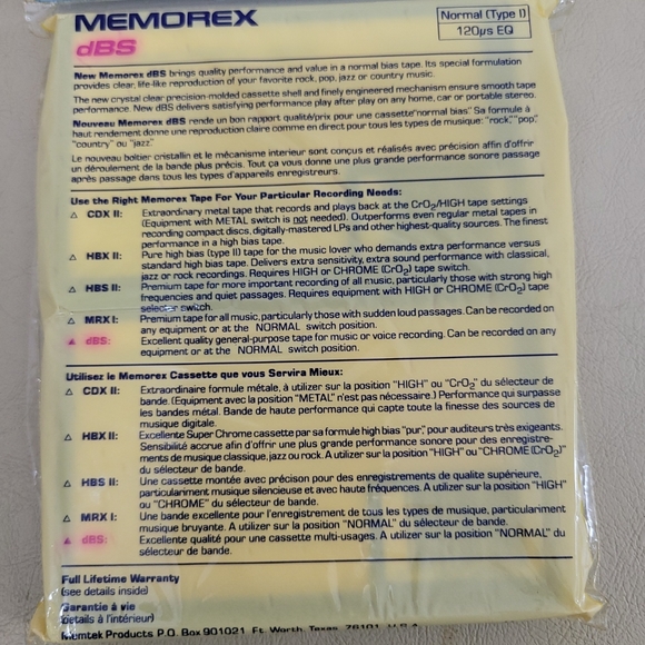 Vintage Memorex dBS 90 Min Cassette Tapes - Picture 6 of 6